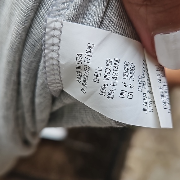 Theory Jilaena Side Ruched Short Sleeve Gray Dress - Picture 7 of 7